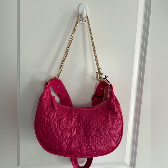 NWT- Juicy Couture puff half moon crossbody bag, color: pink flash - Picture 2 of 7